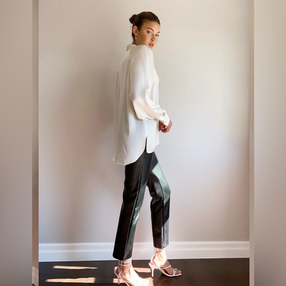 New Aritzia Wilfred Boyfriend Button-up Satin Shirt Relaxed Business Casual XS - Picture 6 of 9